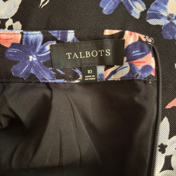 Talbots Floral Pencil Skirt Navy Pink White Blue Size 10 - Picture 12 of 12